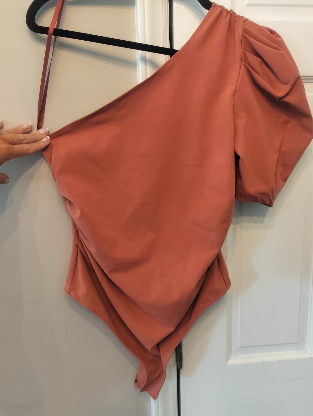 Free People One-Shoulder Rust Women’s Bodysuit